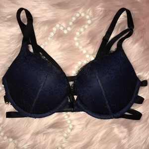 Limited edition black/blue bra by Victoria Secret